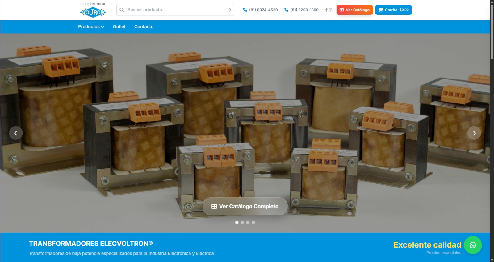 ELECVOLTRON - E-commerce B2B de componentes eléctricos desarrollado por Nebulosa Software